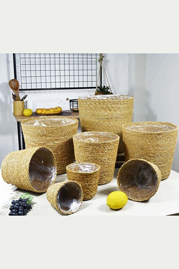 8 Li Hasır Saksı Seti - 1