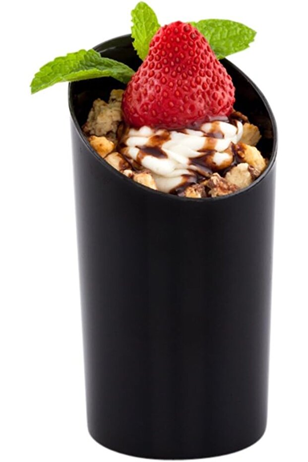 3 Ounce Shot Glasses, 100 Pack Round Black Disposable Cups for Weddings and Events