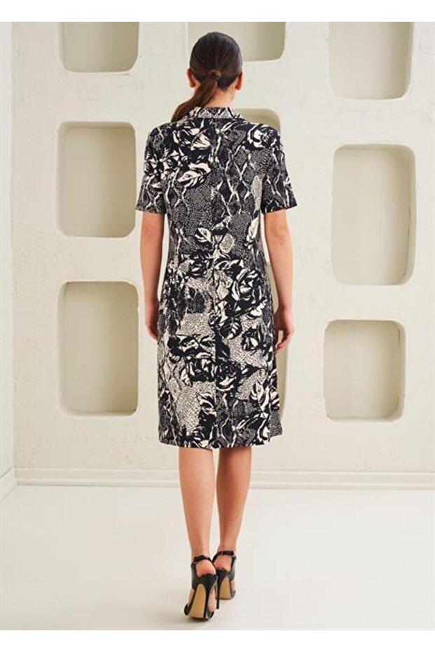 Kadın Örme Viskon Elbise - 45273 - 4