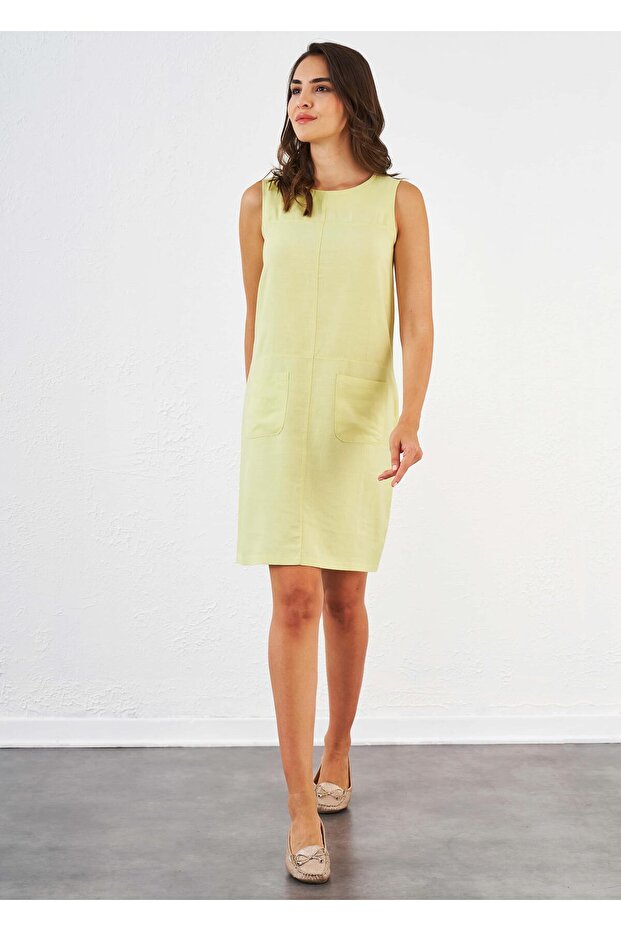 Kadın Keten Elbise - 45367 - 1
