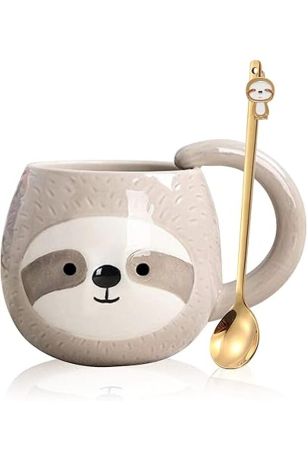 Sloth Novelty Coffee Mug 3D Ceramic Travel Tea Cup 330ml Funny Gift for Lazy Lovers