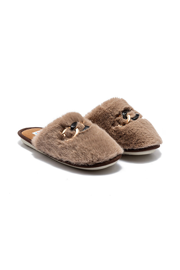 Perla Plush Women's House Slippers Beige 37/41