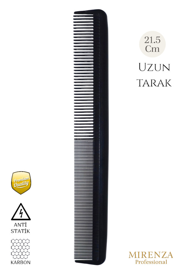 Professional Barber Hairdressing Hair Cutting Comb - Black Carbon Comb - Long Comb