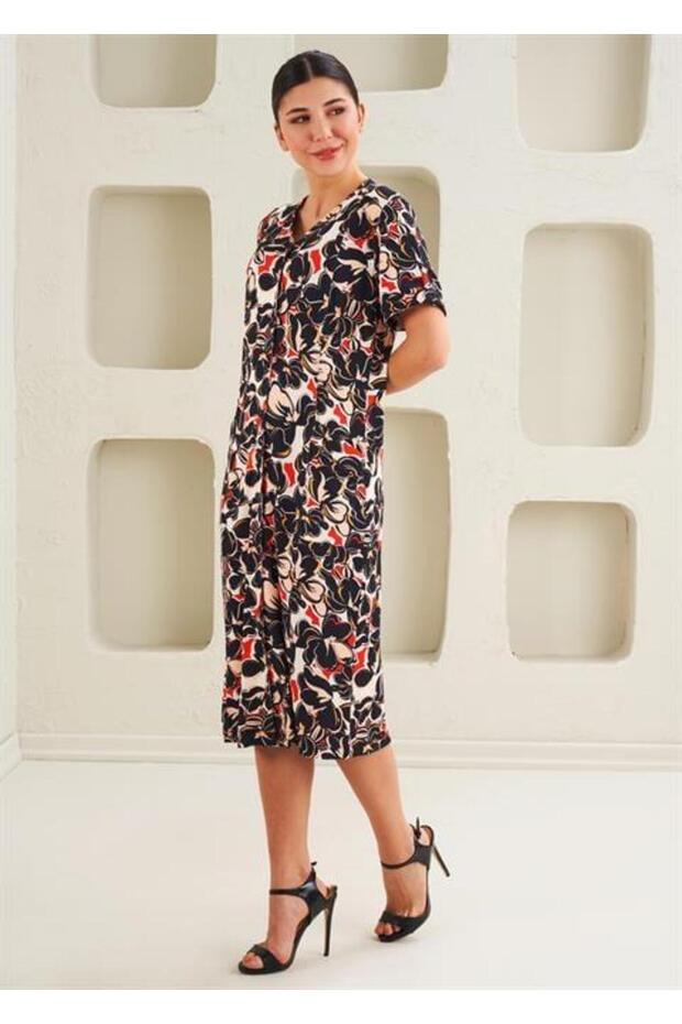 Kadın Örme Viskon Elbise - 45272 - 3