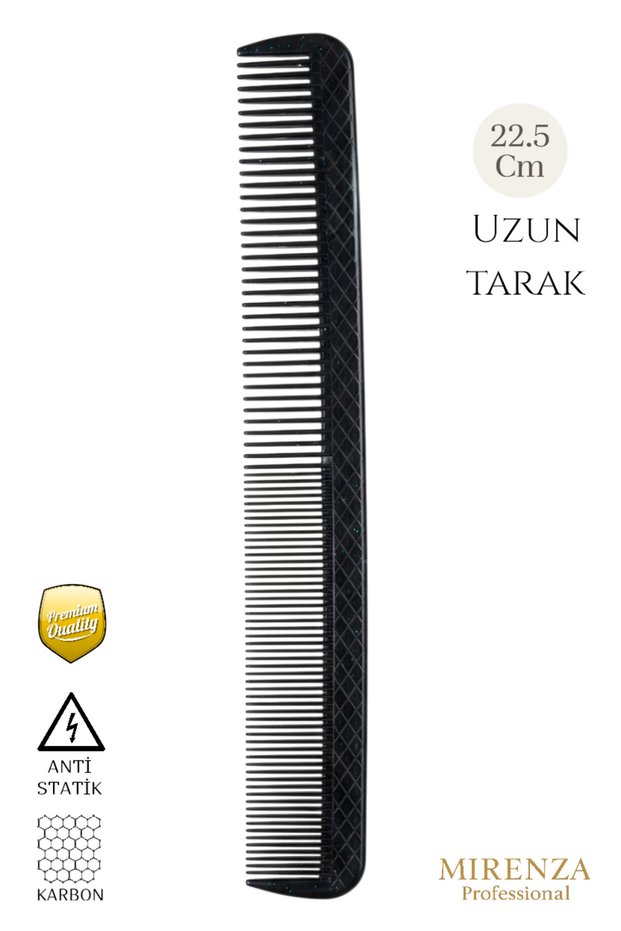 Professional Barber Hairdressing Hair Cutting Comb - Black Carbon Comb - Long Comb
