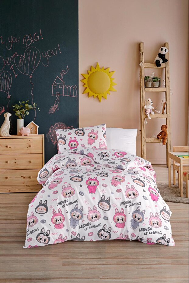 Labubu Single Bedding Set with Fitted Sheet - 2