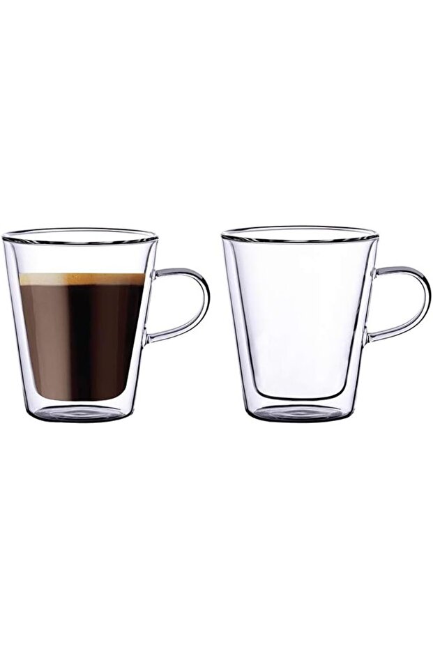 Double Wall Glass Tumbler Cups – 2-Piece Set, 150ml Each, Ideal for Coffee – DH507