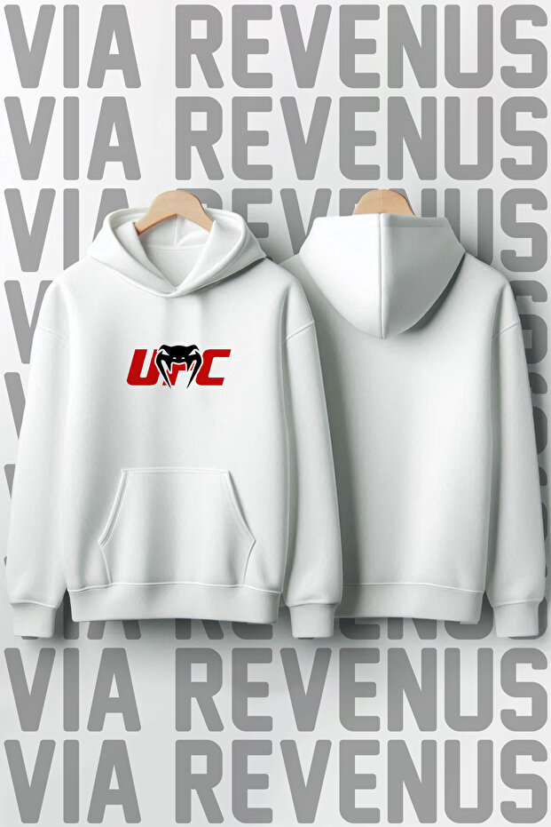 سترة رياضية UFC Pre مطبوع 3 Thread Sh مبطن بالصوف K بغطاء رأس