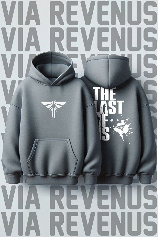 The Last of Us Front and Back Printed 3 Thread Ş Fleece-Lined K Hooded Sweatshirt
