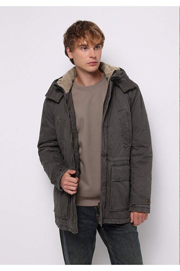 Regular Fit Erkek Yeşil Kaban - 1