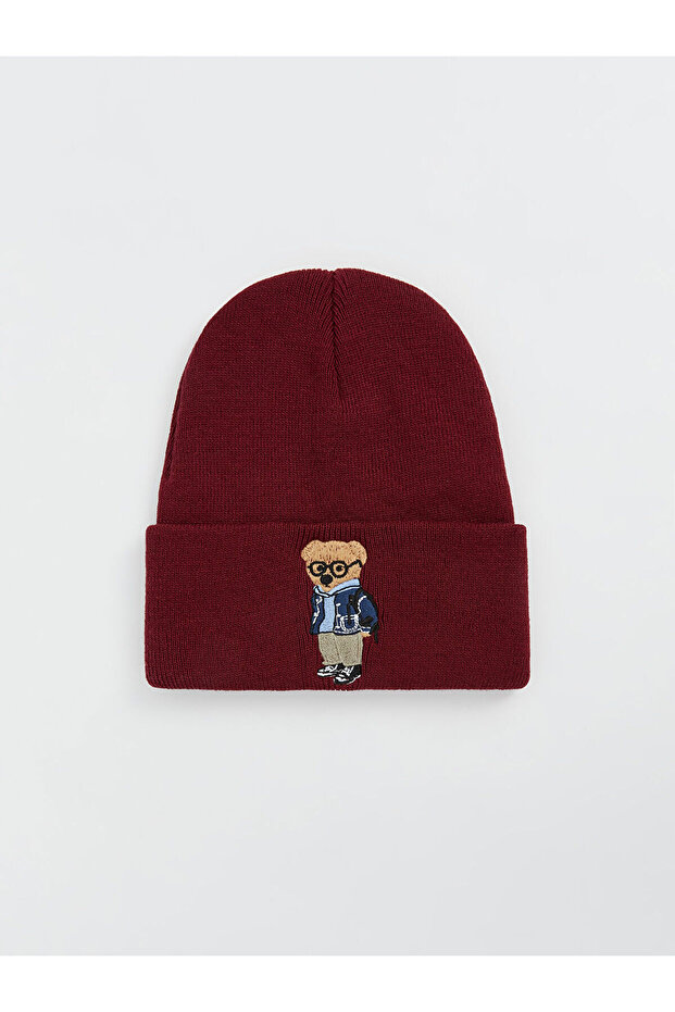 Beret damski Ayi Teddy haftowany - W4M449Z8 - 1