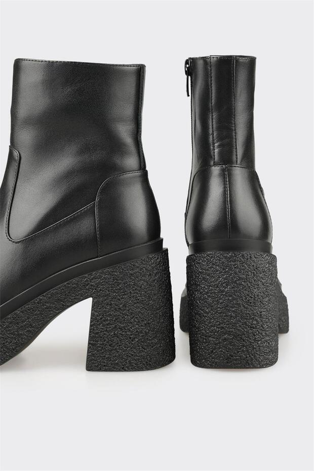 Siyah Deri Kadın Günlük Bot - 4