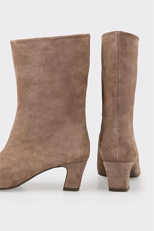 Vizon Deri Kadın Klasik Bot - 4