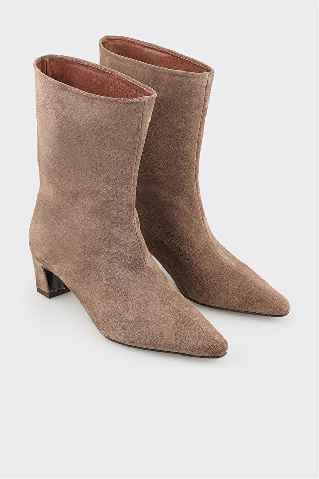 Vizon Deri Kadın Klasik Bot - 2