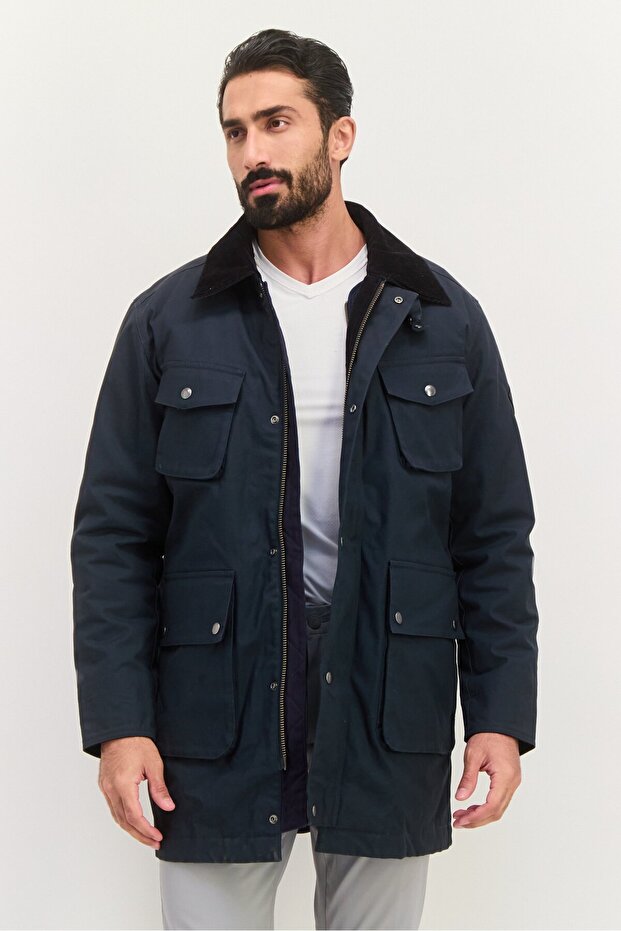 جاكيت بومبر رجالي مزدوج الطبقات، أسود - 1