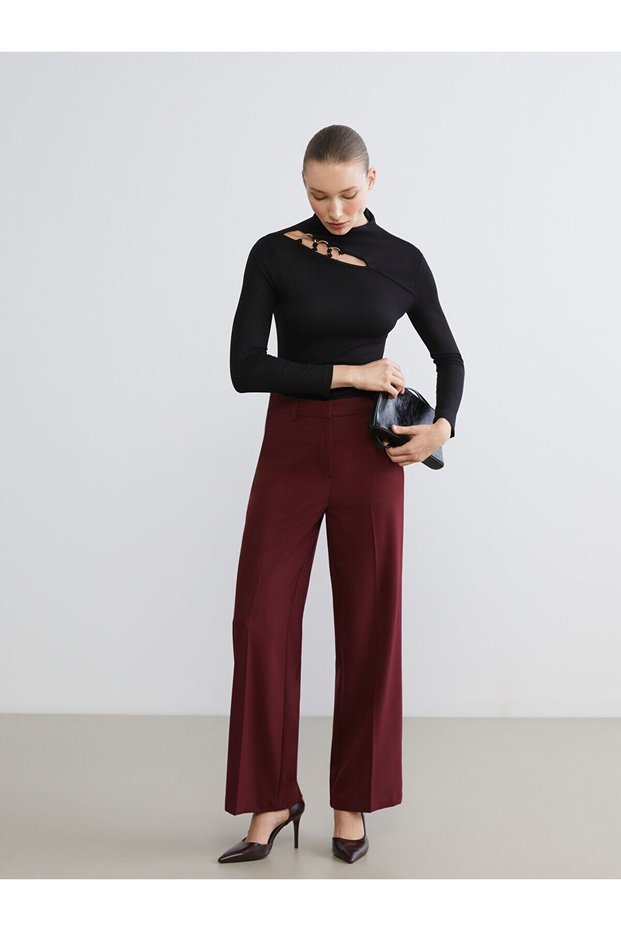 Lcwaikiki Classicred Standard Fit Wide Leg Women's Trousers