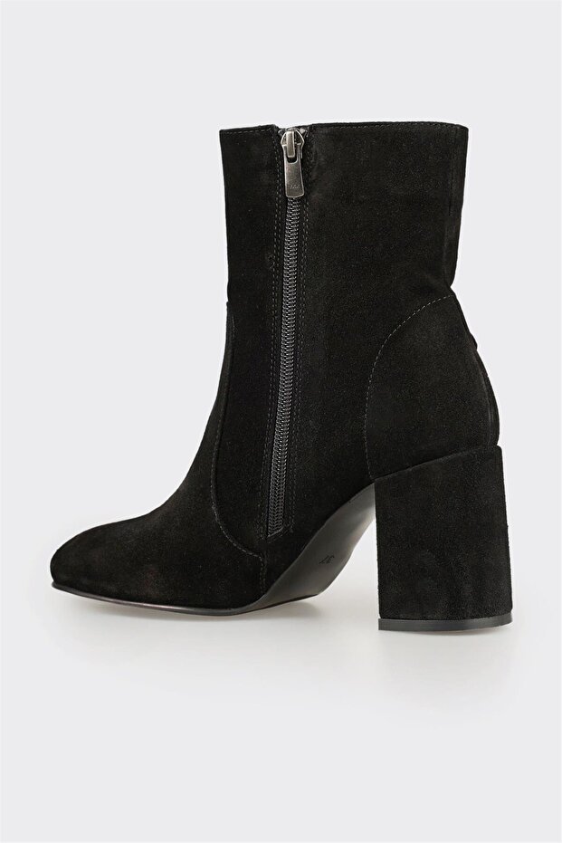 Siyah Deri Kadın Klasik Bot - 3