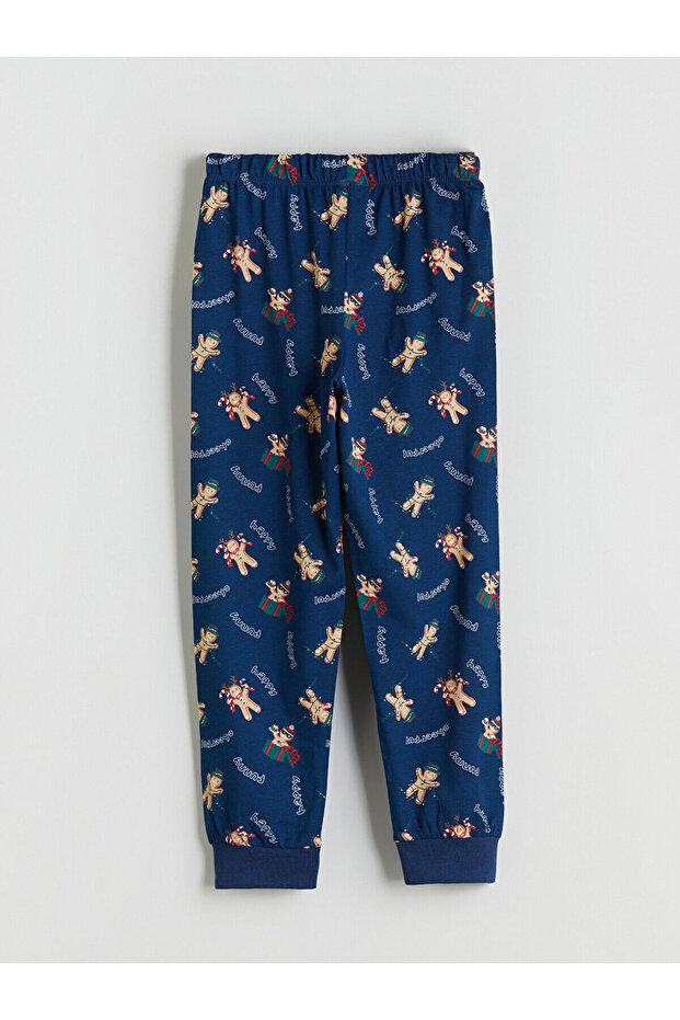 Peak Yeni Sezon Bisiklet Yaka Yılbaşı Temalı Erkek Çocuk Pijama Takımı - 7