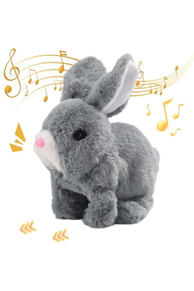 Rabbit Toy. Short Plush Rabbit Doll, Barks and Moves Ears and Mouth