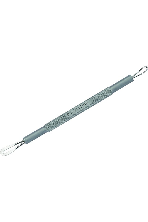 Comedos Extractor, Dual-Ended, Textured Non-Slip Grip, Silver