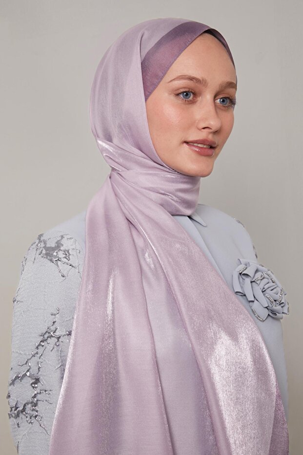 Lilac Stripe Pattern Amber Shawl - 2