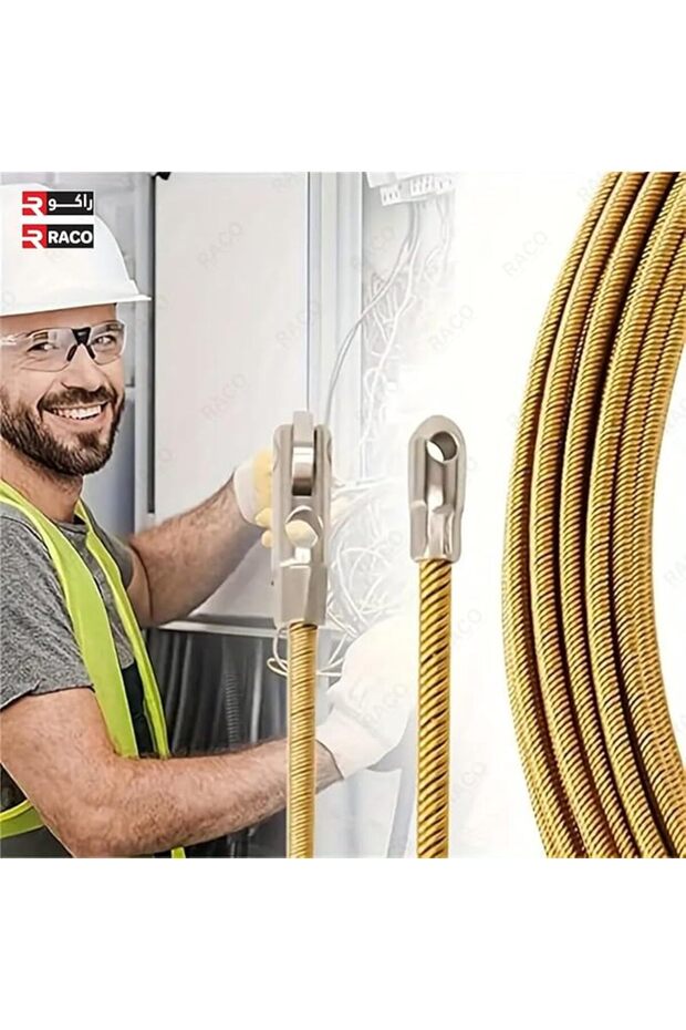 RACO Cable Pulling Spring Wire Puller Tool Gold 4mm (10 Meter) - 2