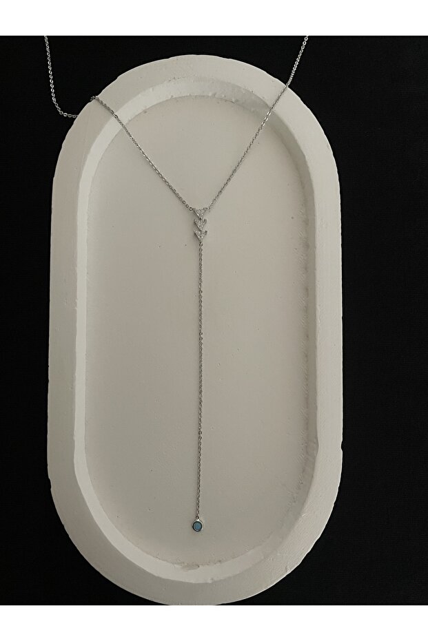 Çelik Silver Y Model Dekolte Kolye - 2