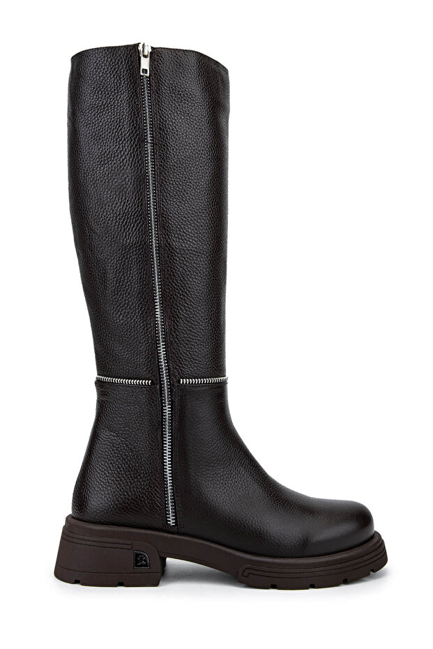 Women's Genuine Leather Brown Floater Classic Boots