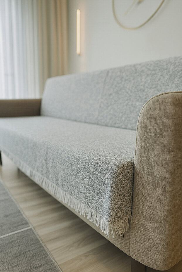 Modern Gri Pamuklu Koltuk Örtüsü 170×215 cm – Yıkanabilir, Tek Parça, Şık & Konforlu - 1