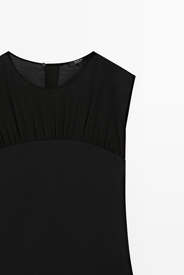 Kombin yarı transparan midi elbise - 6