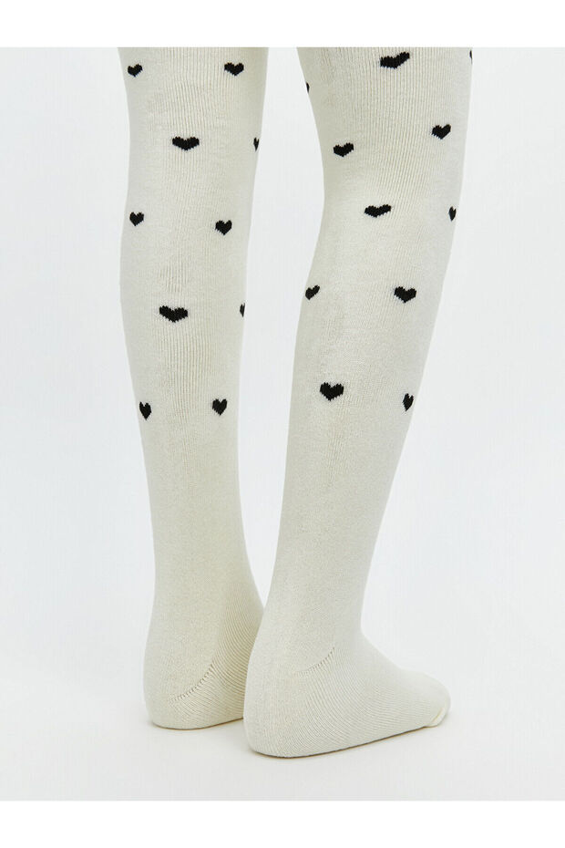 Ozmarka New Season Heart Patterned Girls' Pantyhose