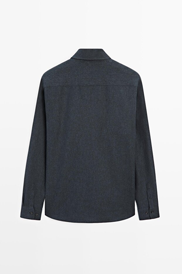 Regular fit kareli dokulu melanj gömlek - 8