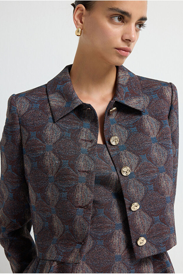 Crop Jakar Ceket - 5