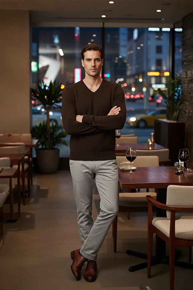 Erkek V Yaka Triko Kazak - 3