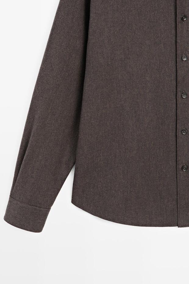Regular fit kareli dokulu melanj gömlek - 7