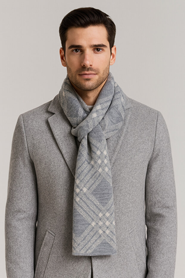 Kareli Triko Atkı - 1