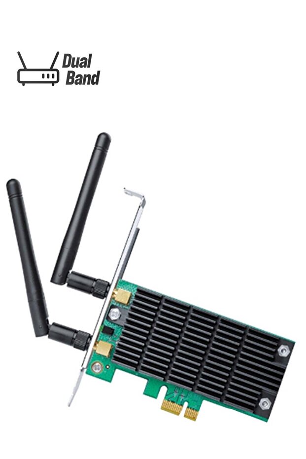محول آرتشر T6E اللاسلكي ثنائي النطاق PCI Express باللون الأسود/الأخضر