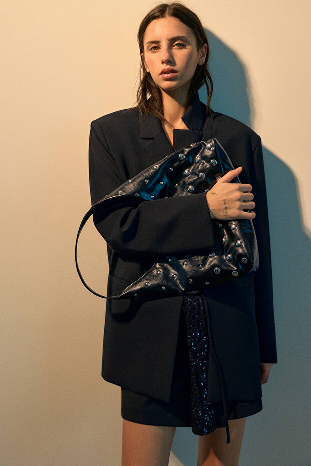 Zımba detaylı shopper çanta - 2