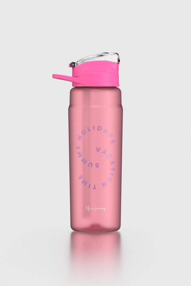 Falcon Writing Patterned 800 ml Tritan Flask with Straw 912140 Fuchsia - 1