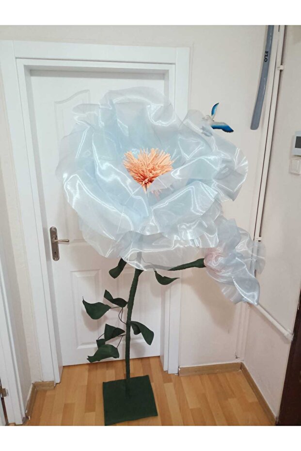 Dev tül çiçek mavi - 1