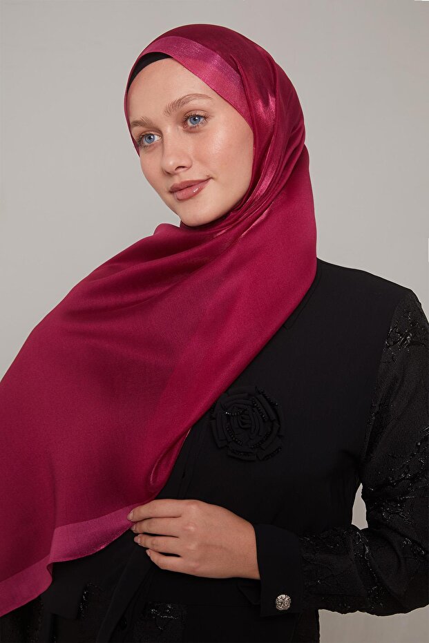 شال عنبر بنمط شريط فوشيا - 3