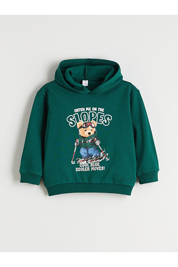 Kapüşonlu Erkek Çocuk Sweatshirt ve Eşofman Altı - 2