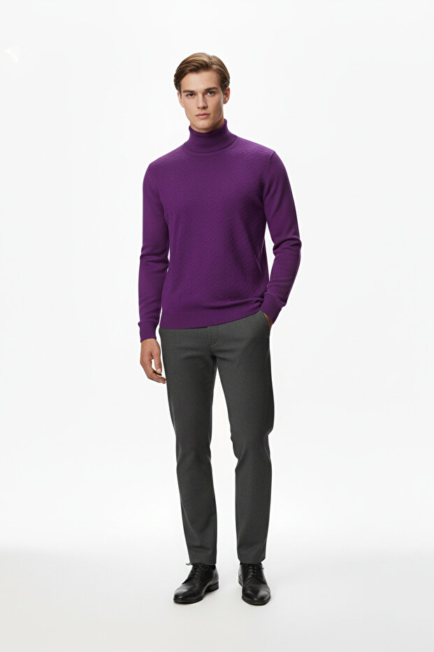 Erkek Balıkçı Yaka Regular Fit Kazak - 2