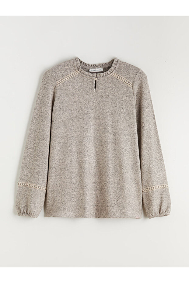 Fırfırlı Bisiklet Yaka Bluz - 1