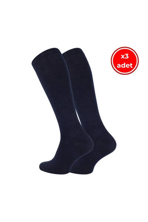 Travel Socks, 3 Pieces, 35-38, 65% Cotton Socks, Navy Blue