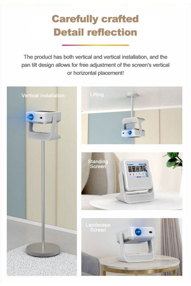 4K Portable Projector Dual Screen Touch Control LED Home Theater New Design - 6