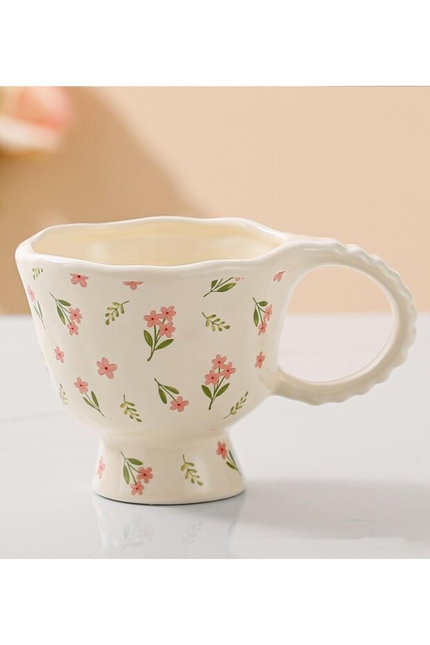 كوب سيراميك بتصميم زهرة برية - 2