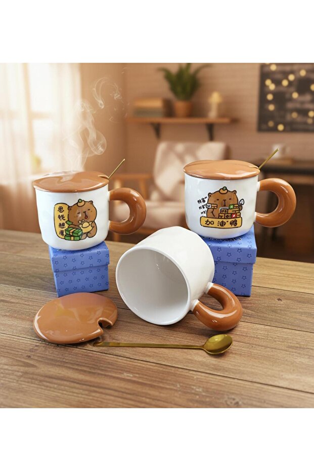 Hardworking Capybara Themed Ceramic Mug - 3