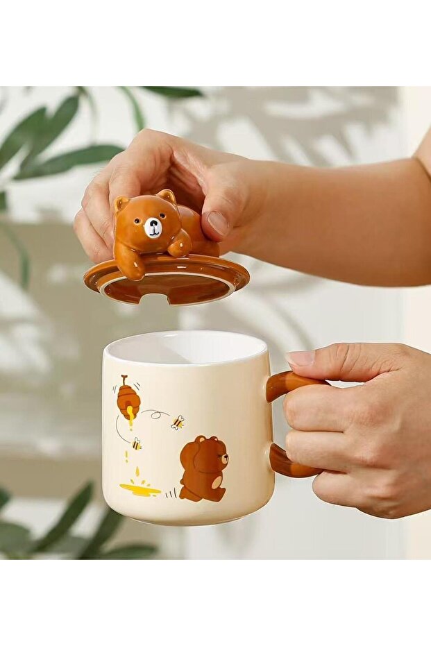 Sevimli Ayı Temalı Seramik Kupa - 4