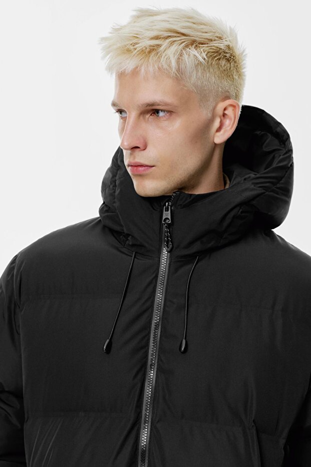 Kapüşonlu ısı yalıtımlı şişme ceket - 6